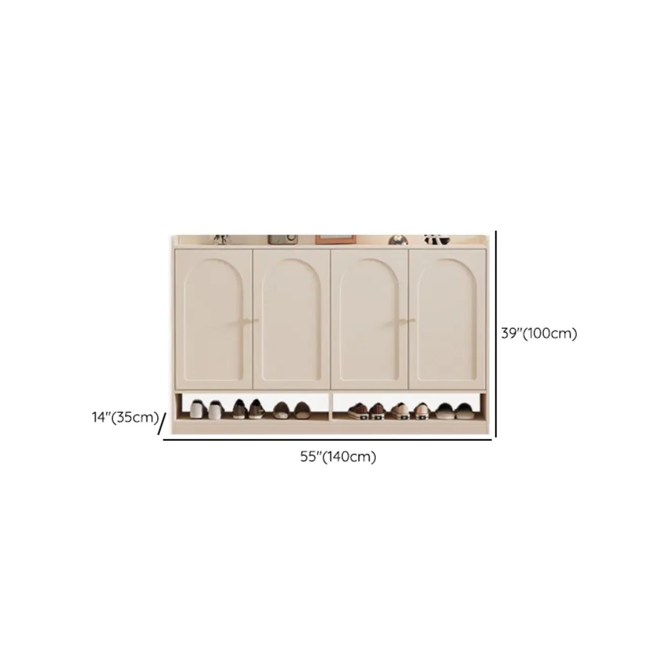 Versatile Minimalist White Wood Shoe Cabinet Adjustable Image - 15 | homeyfad