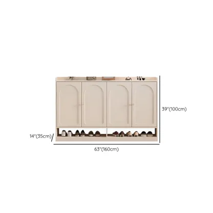 Versatile Minimalist White Wood Shoe Cabinet Adjustable Image - 16