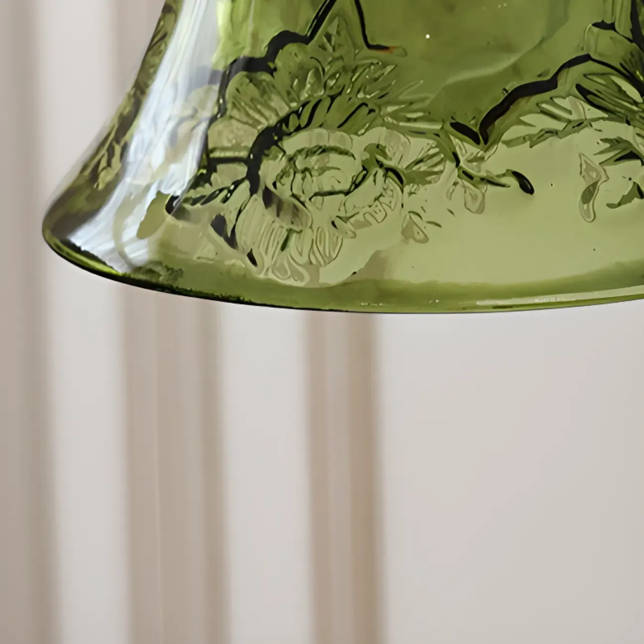 Modern Glass Pendant Light Green Flower Design Image - 5
