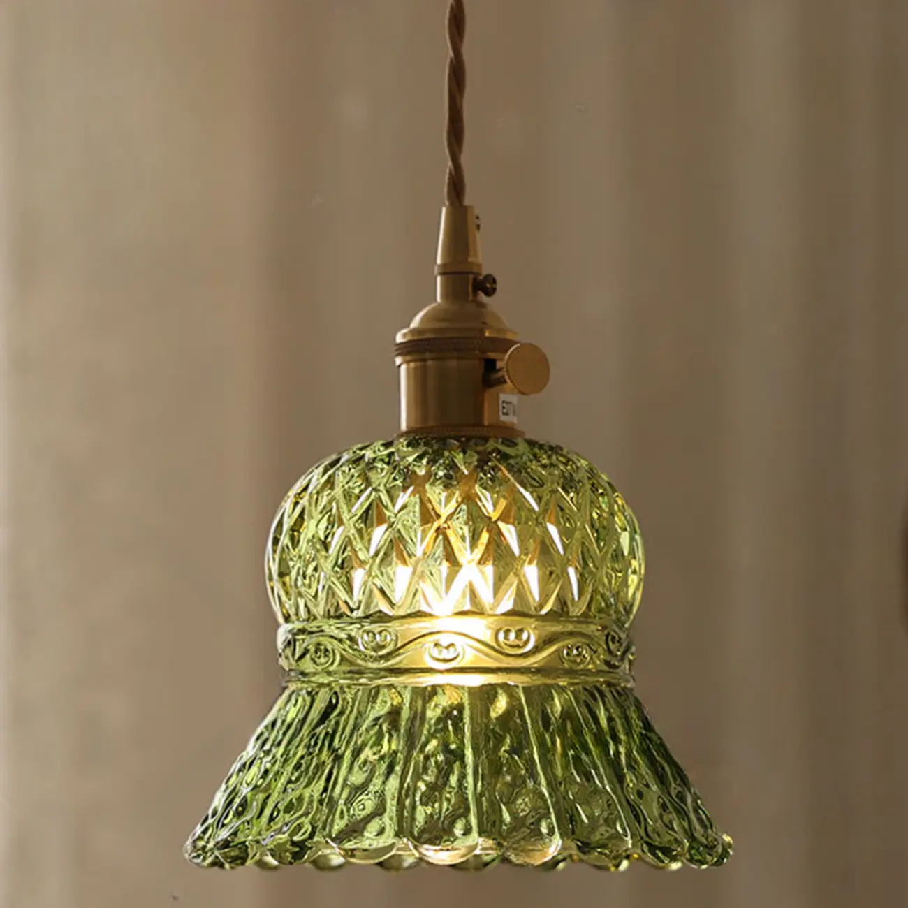 Modern Glass Pendant Light Green Flower Design Image - 4 | homeyfad