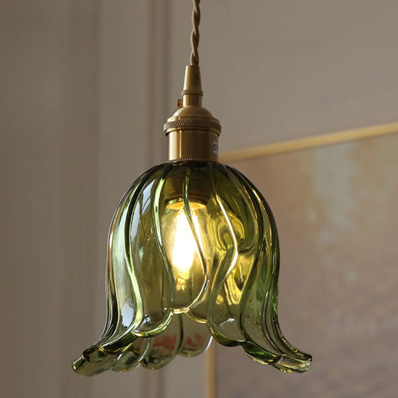 Modern Glass Pendant Light Green Flower Design Image - 7 | homeyfad