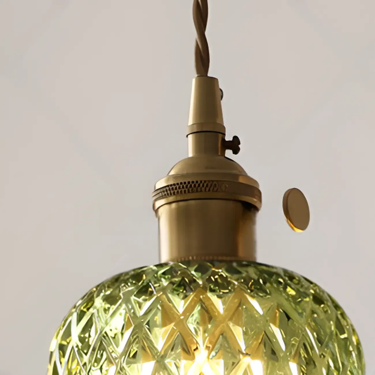 Modern Glass Pendant Light Green Flower Design Image - 8