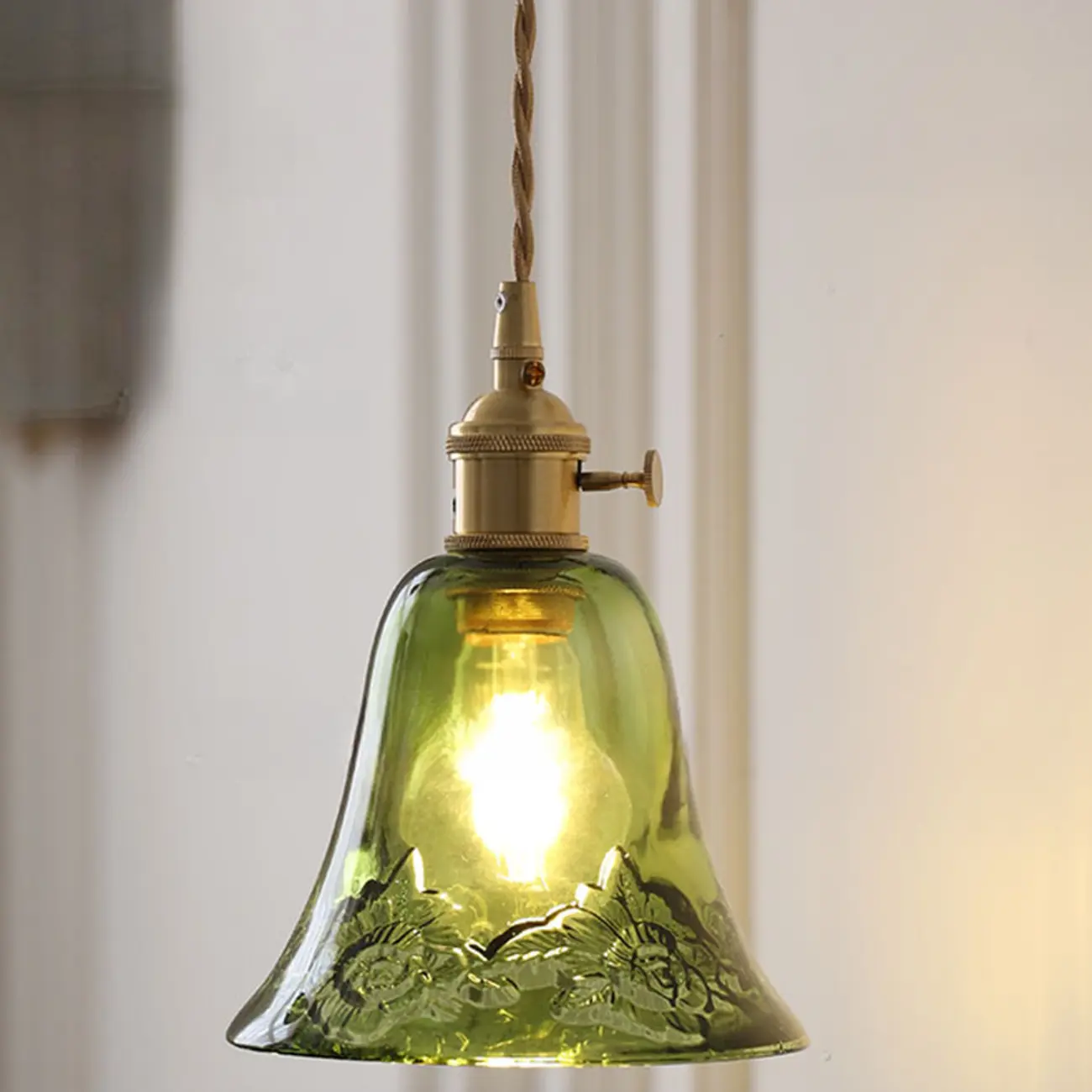 Modern Glass Pendant Light Green Flower Design Image - 11 | homeyfad