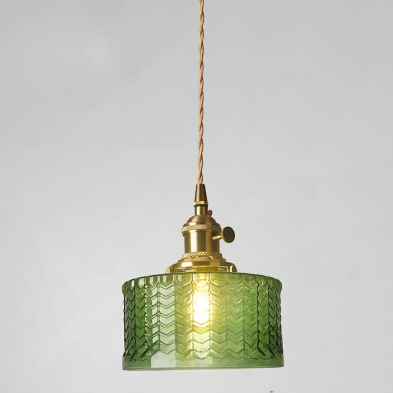 Modern Glass Pendant Light Green Flower Design Image - 12