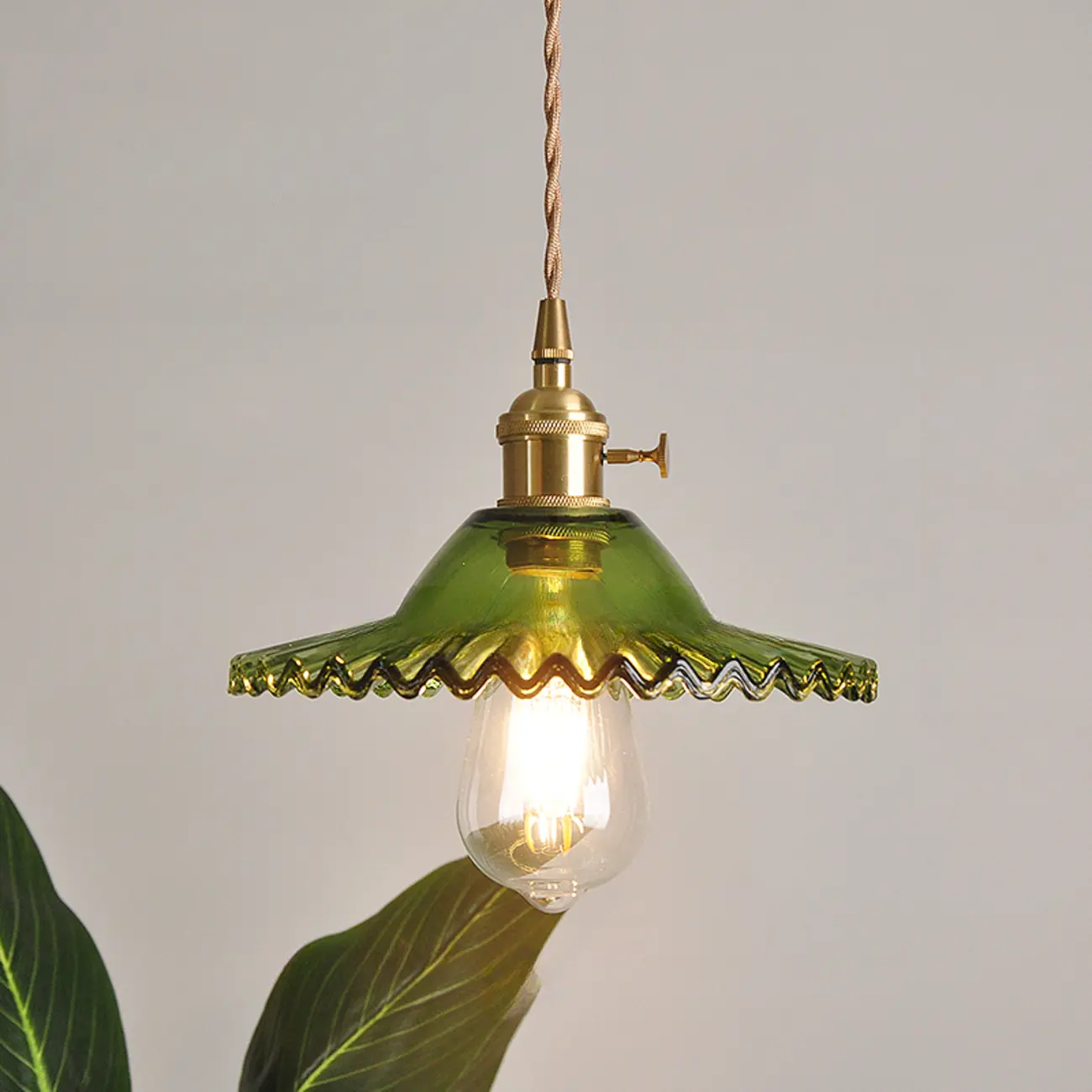 Modern Glass Pendant Light Green Flower Design Image - 13 | homeyfad