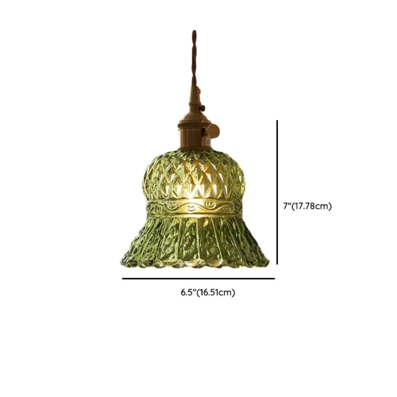 Modern Glass Pendant Light Green Flower Design Image - 15
