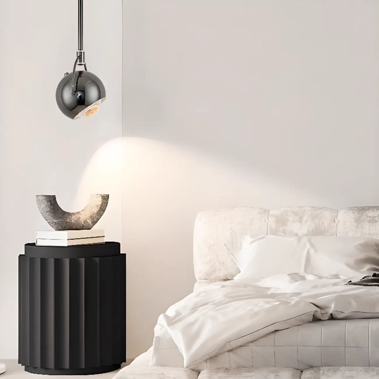 Modern Globe Metal Dimming Bedroom LED Pendant Light | homeyfad