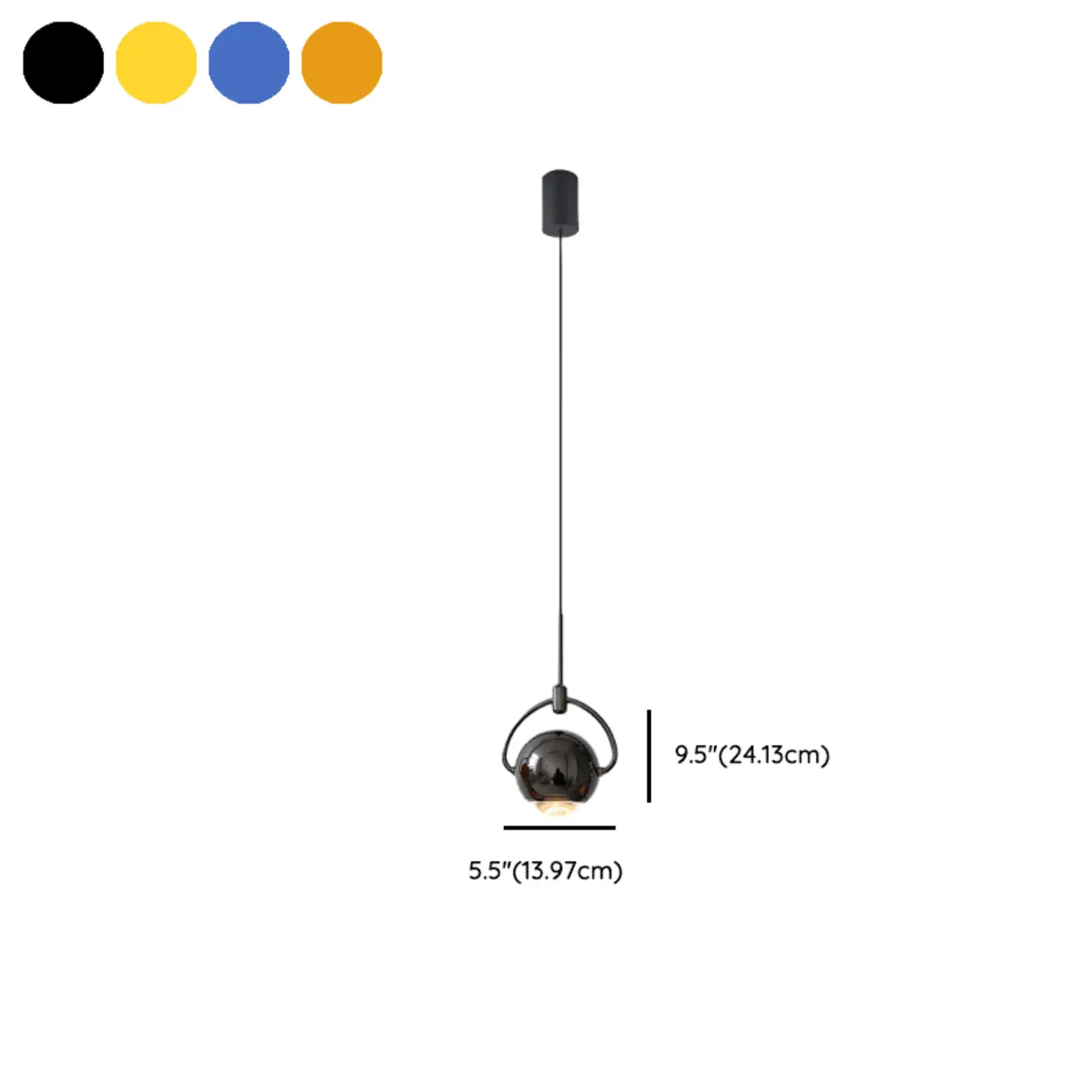 Modern Globe Metal Dimming Bedroom LED Pendant Light | homeyfad