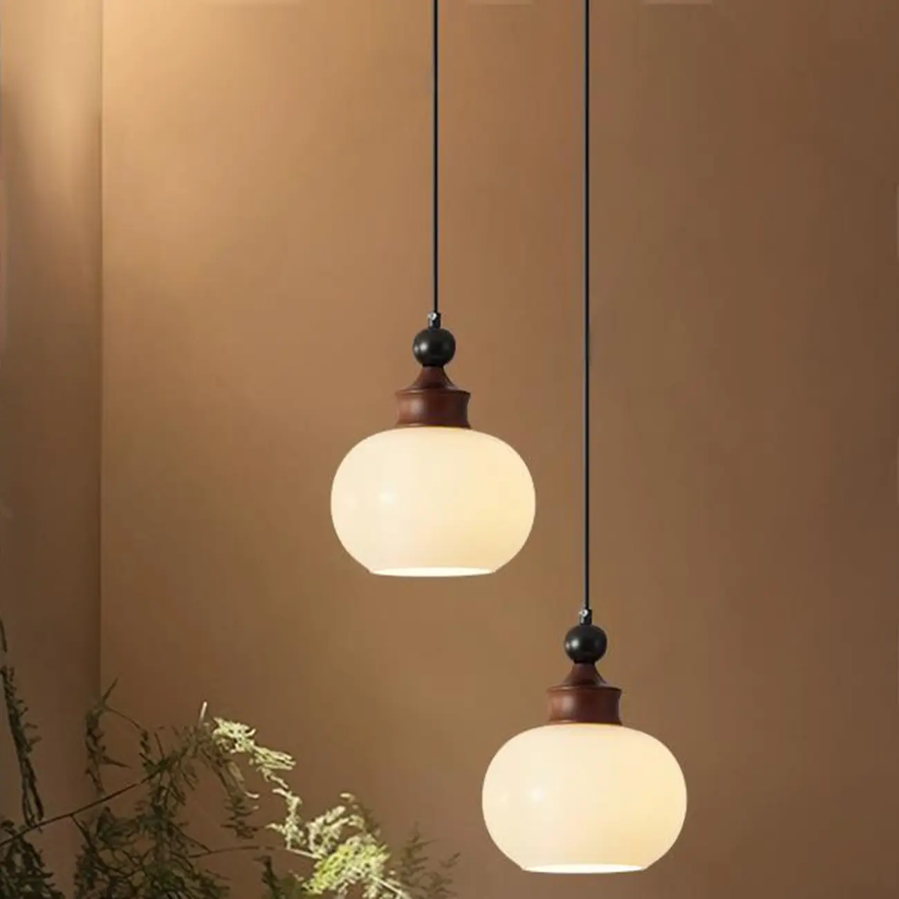 Modern Glass Wood Pendant Light Fixture Image - 8 | homeyfad