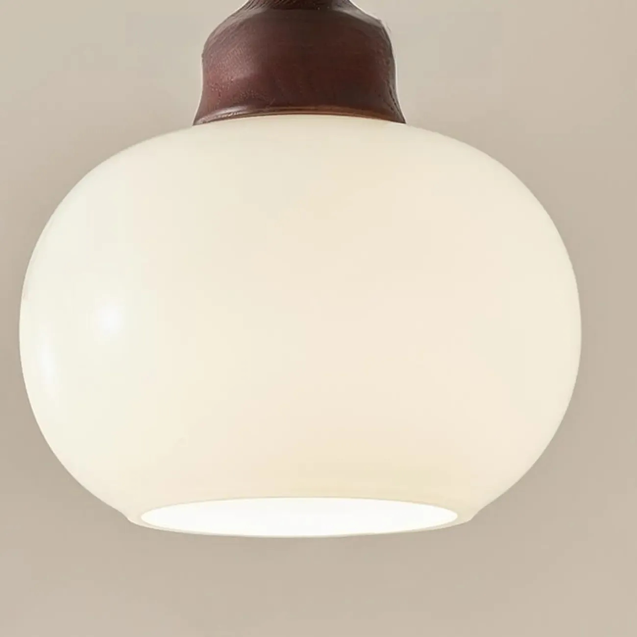 Modern Glass Wood Pendant Light Fixture Image - 10
