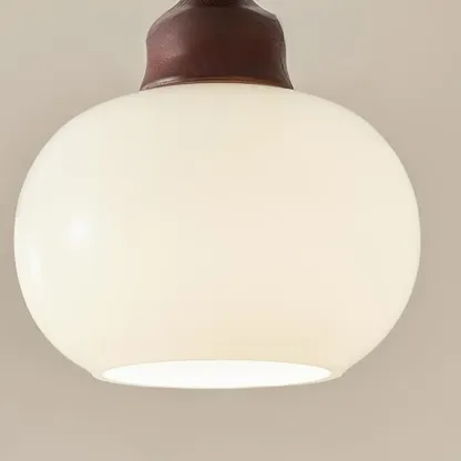 Modern Glass Wood Pendant Light Fixture Image - 10