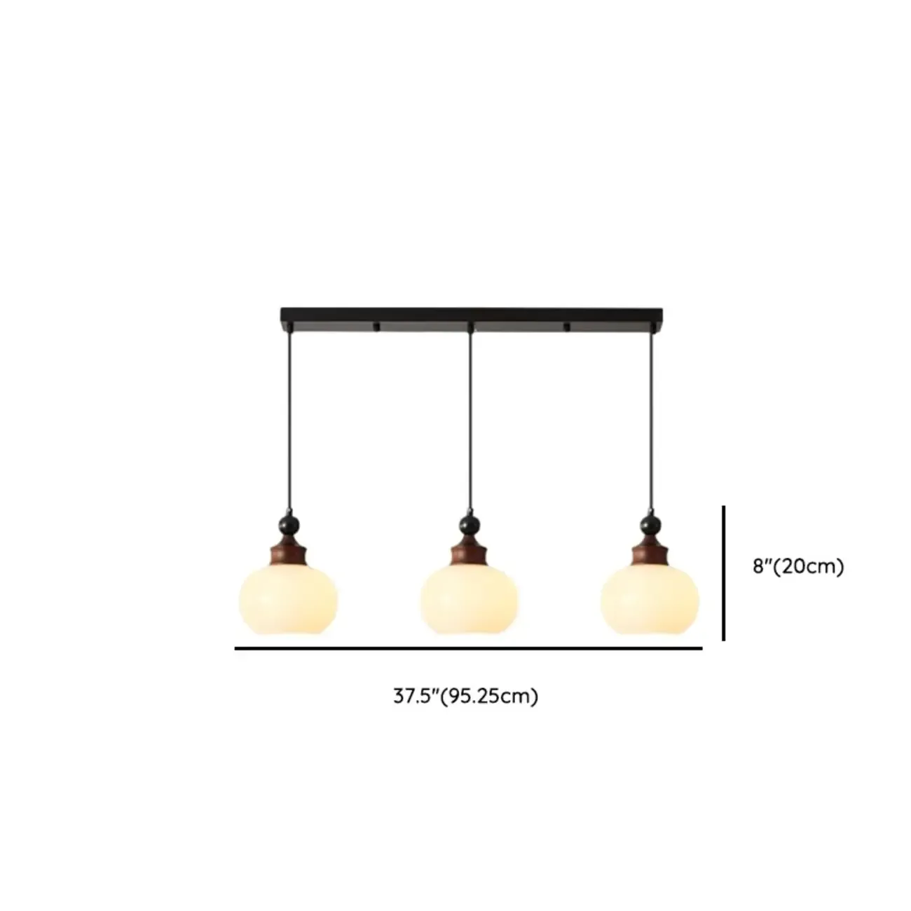 Modern Glass Wood Pendant Light Fixture Image - 13