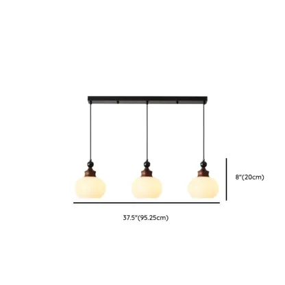 Modern Glass Wood Pendant Light Fixture Image - 13
