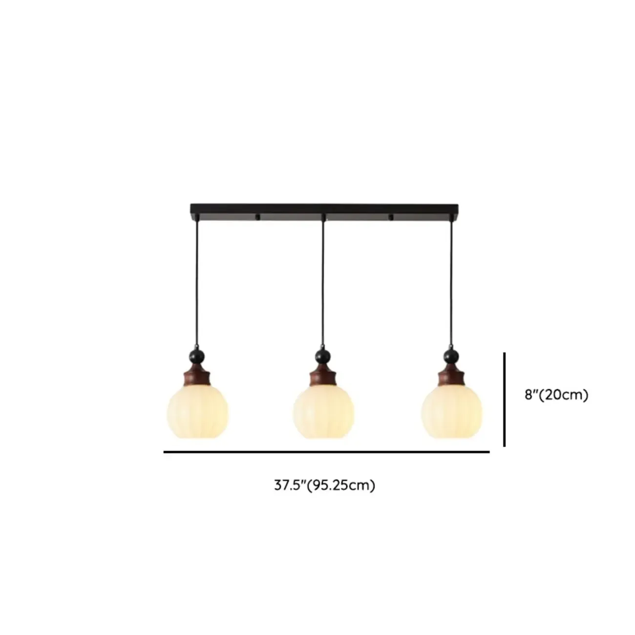 Modern Glass Wood Pendant Light Fixture Image - 14