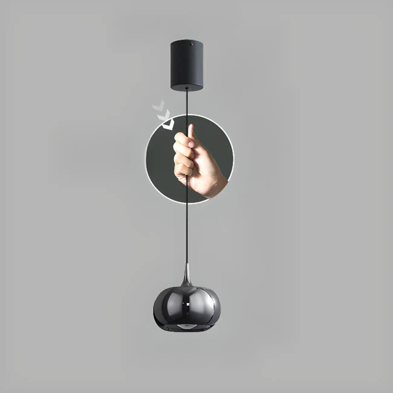 Black Metal Geometric Adjustable Hanging Bedroom Pendant Light | homeyfad