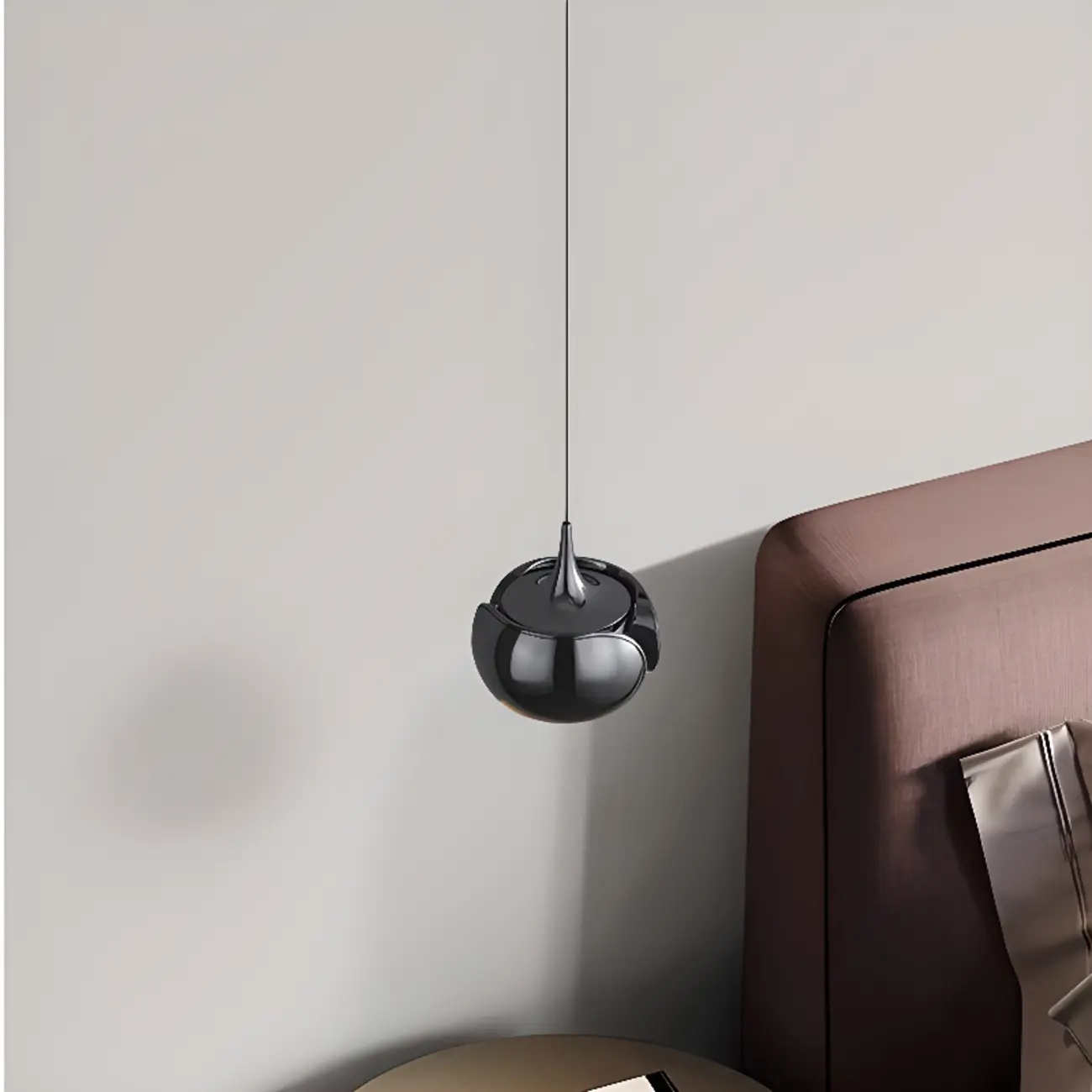 Black Metal Geometric Adjustable Hanging Bedroom Pendant Light | homeyfad