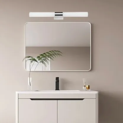 Contemporary Simple Cylinder White Vanity Light Image - 1