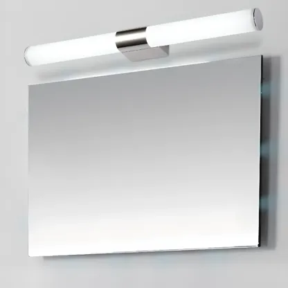 Contemporary Simple Cylinder White Vanity Light Image - 2