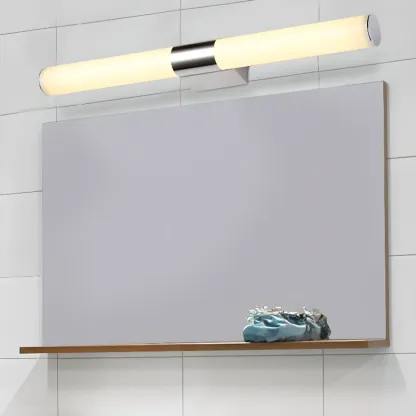 Contemporary Simple Cylinder White Vanity Light Image - 3