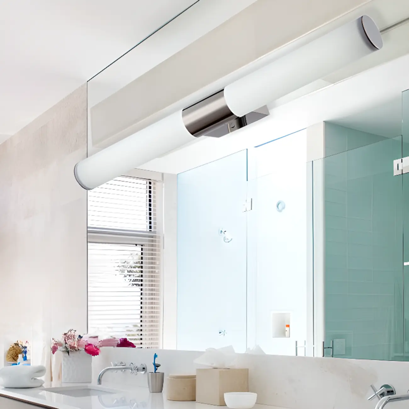 Contemporary Simple Cylinder White Vanity Light Image - 4 | homeyfad