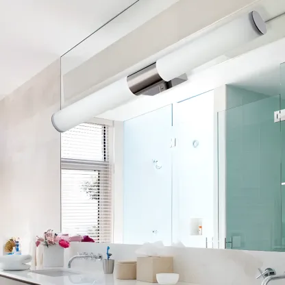 Contemporary Simple Cylinder White Vanity Light Image - 4