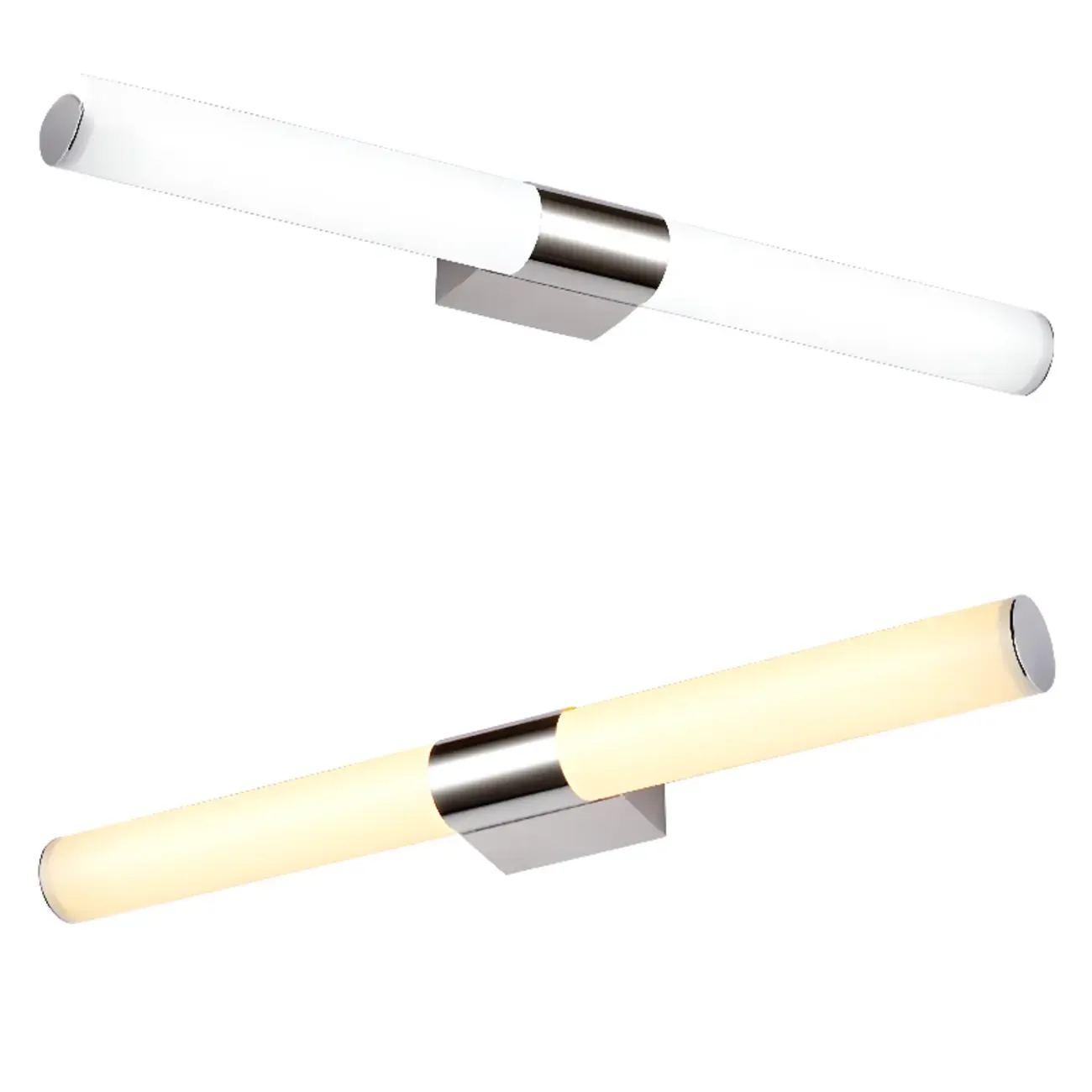 Contemporary Simple Cylinder White Vanity Light Image - 6