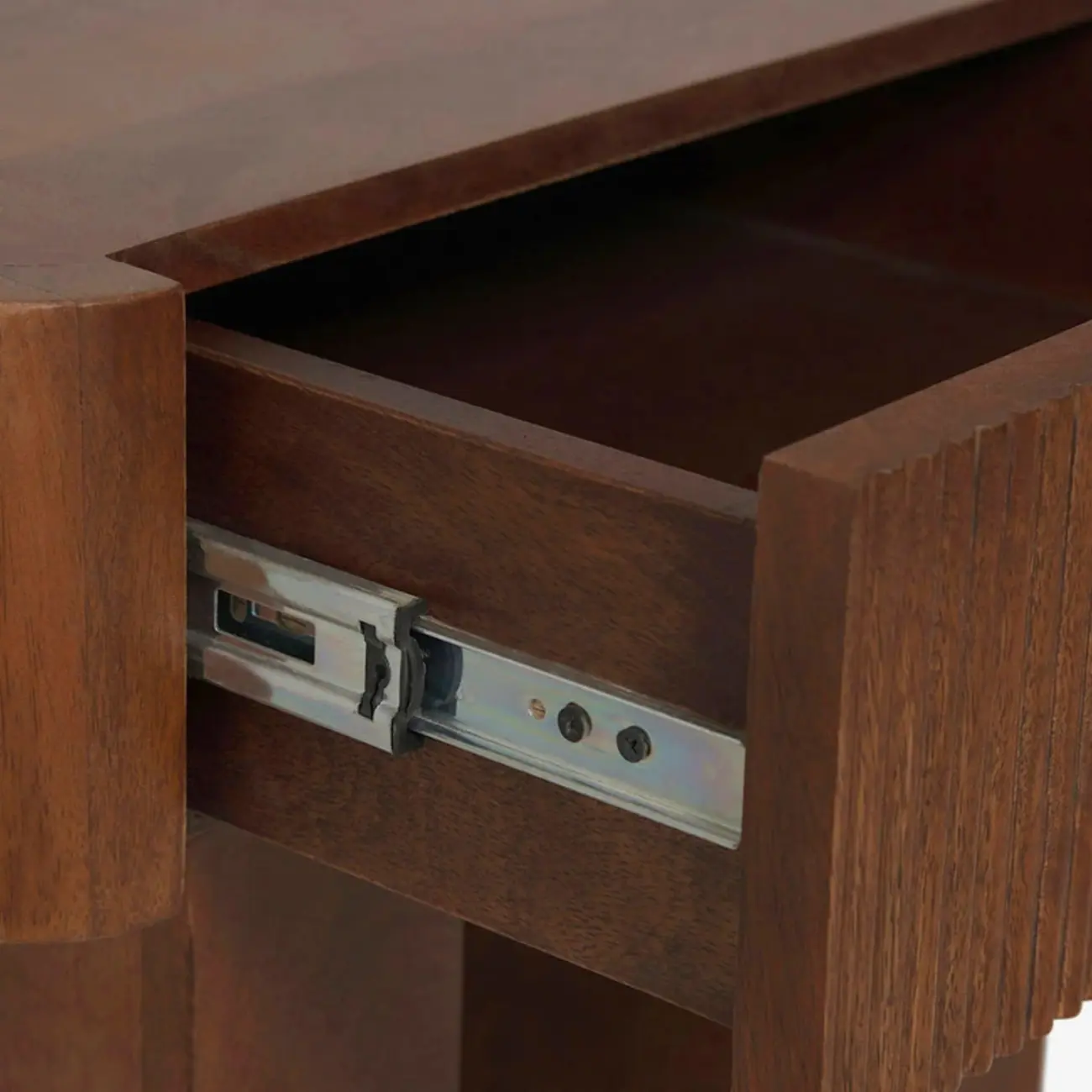 Modern Natural Wood Dual-Pedestal Drawer Nightstand Image - 5 | homeyfad