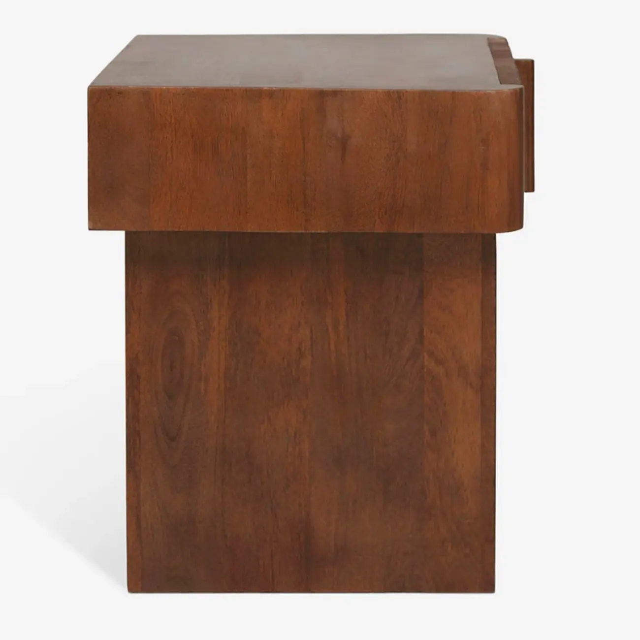 Modern Natural Wood Dual-Pedestal Drawer Nightstand Image - 7 | homeyfad