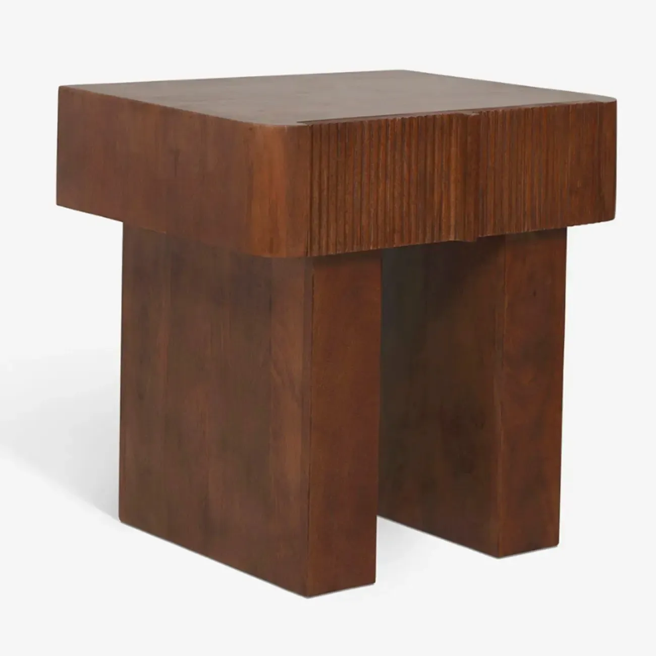 Modern Natural Wood Dual-Pedestal Drawer Nightstand Image - 8