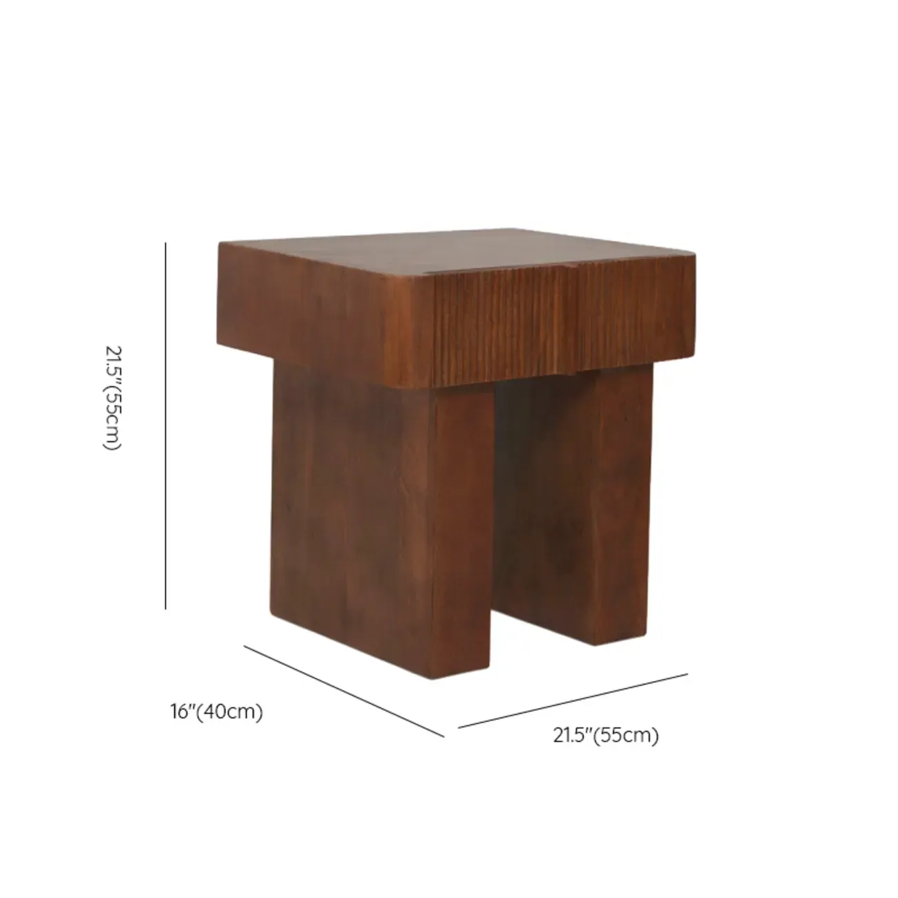 Modern Natural Wood Dual-Pedestal Drawer Nightstand #size