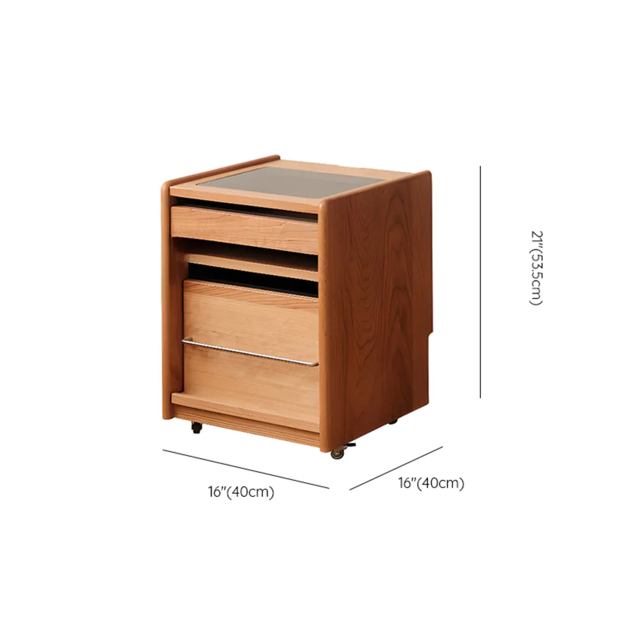 Natural Finish Wood Storage Nightstand with Legs #size | homeyfad