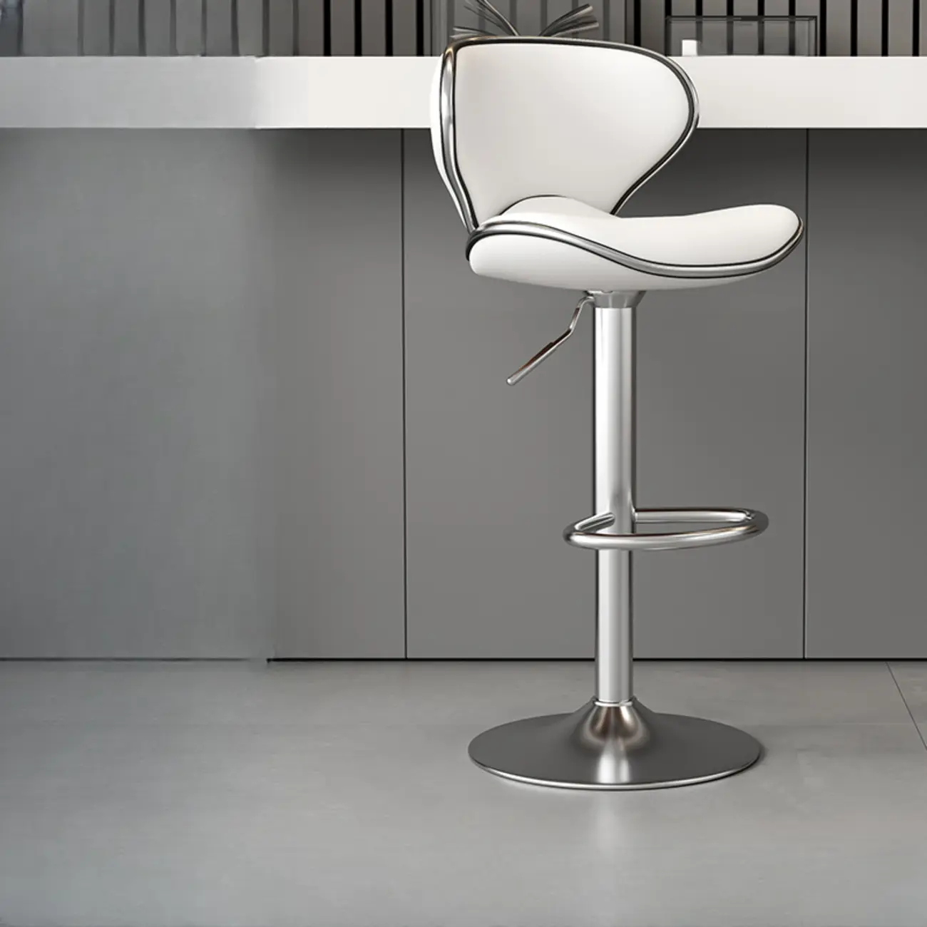 Leather Cushioned Saddle Swivel Adjustable Bar Stool | homeyfad