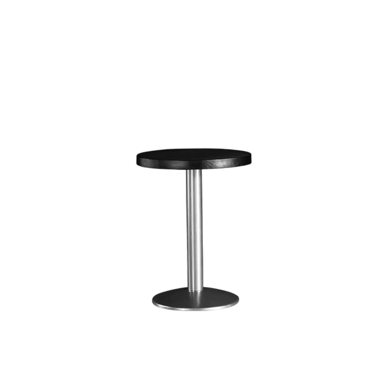 Modern Black Round Wooden Silver Metal Pedestal Bar Tables Image - 4 | homeyfad