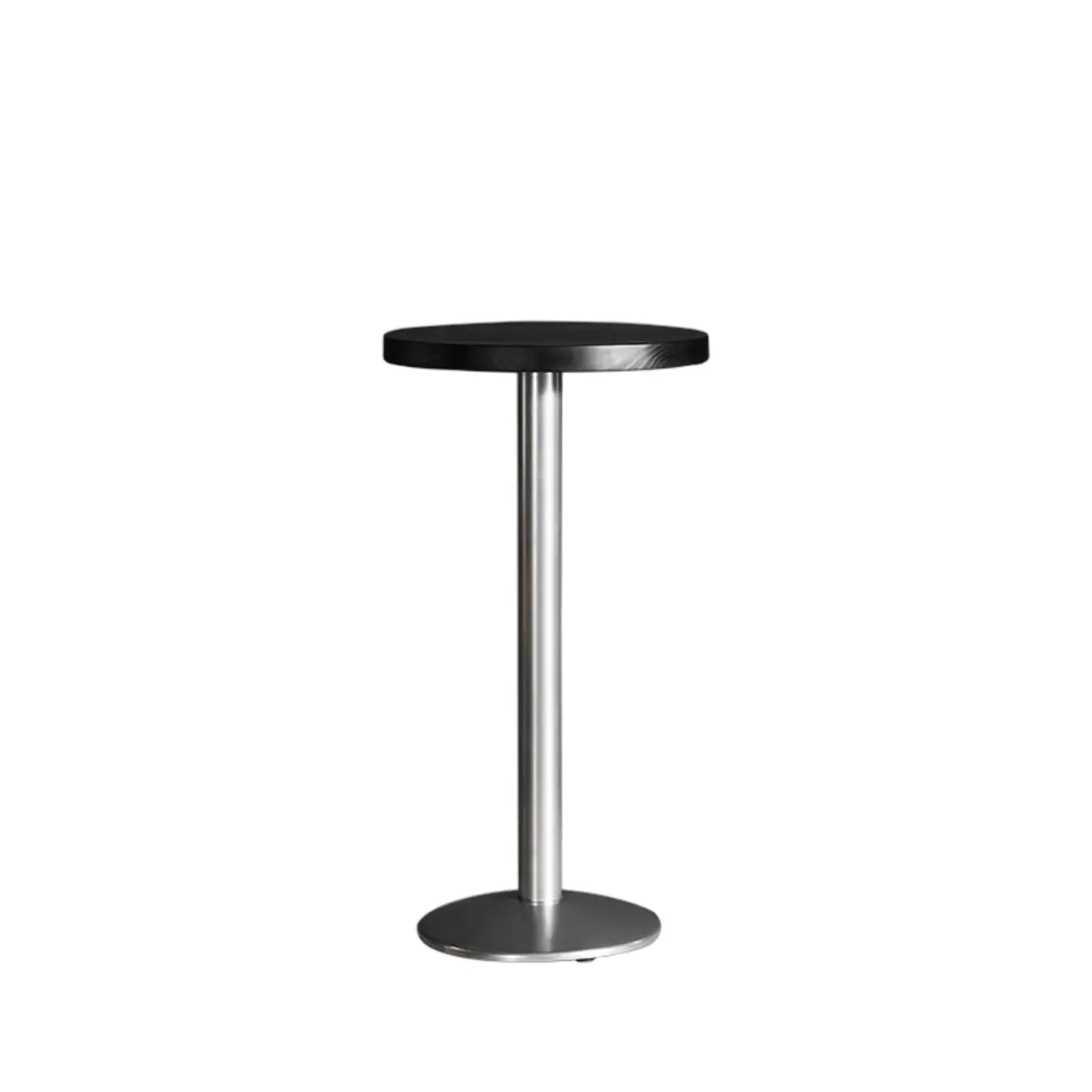 Modern Black Round Wooden Silver Metal Pedestal Bar Tables Image - 5 | homeyfad