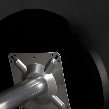 Modern Black Round Wooden Silver Metal Pedestal Bar Tables Image - 8