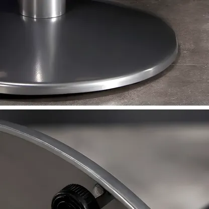 Modern Black Round Wooden Silver Metal Pedestal Bar Tables Image - 9