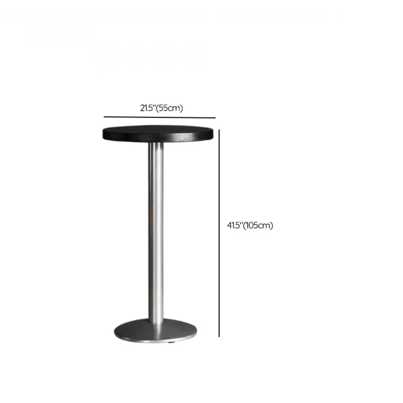 Modern Black Round Wooden Silver Metal Pedestal Bar Tables Image - 12 | homeyfad