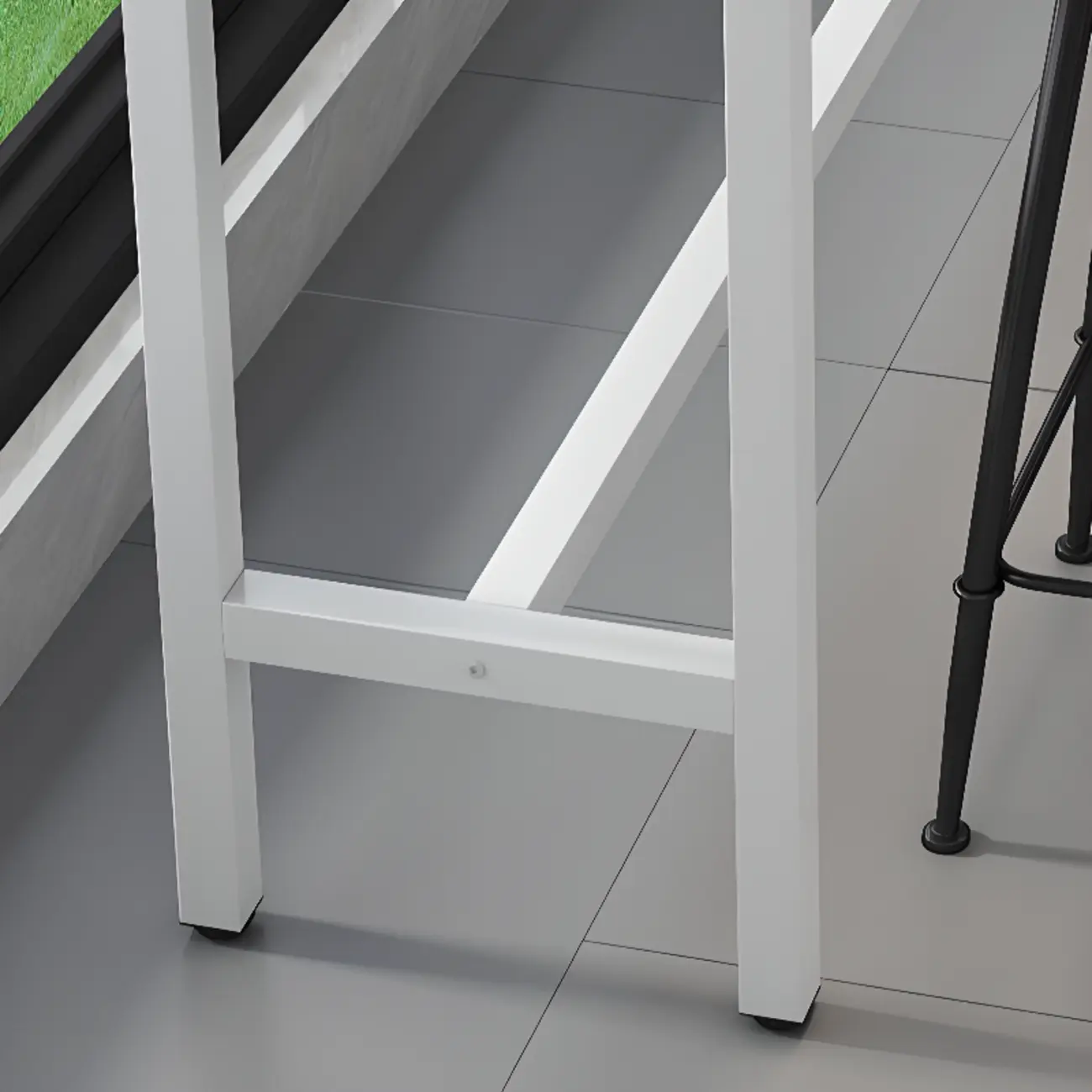 Modern Dove Grey Stone Top Steel Footrest Bar Tables Image - 12 | homeyfad