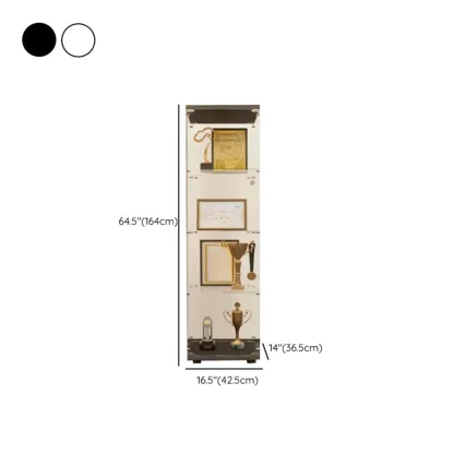 Black Adjustable Shelf Open Storage Glass Display Cabinet Image - 17