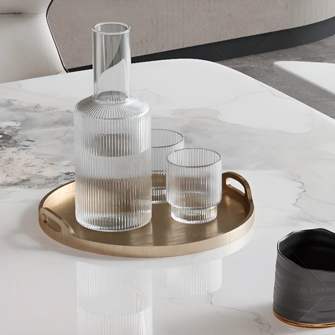 Modern White Marble Metal Legs Extendable Dining Table Image - 5 | homeyfad