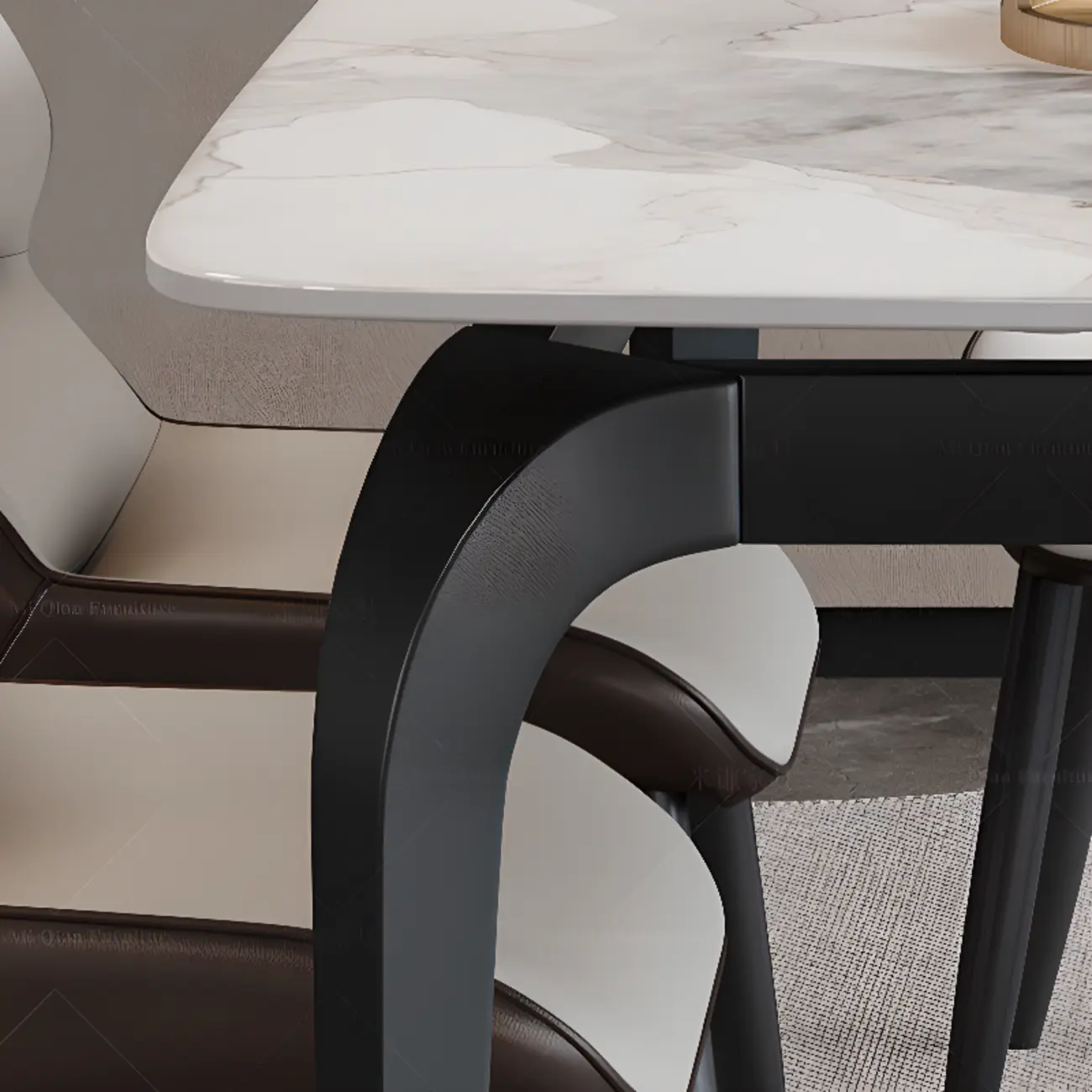 Modern White Marble Metal Legs Extendable Dining Table Image - 8 | homeyfad