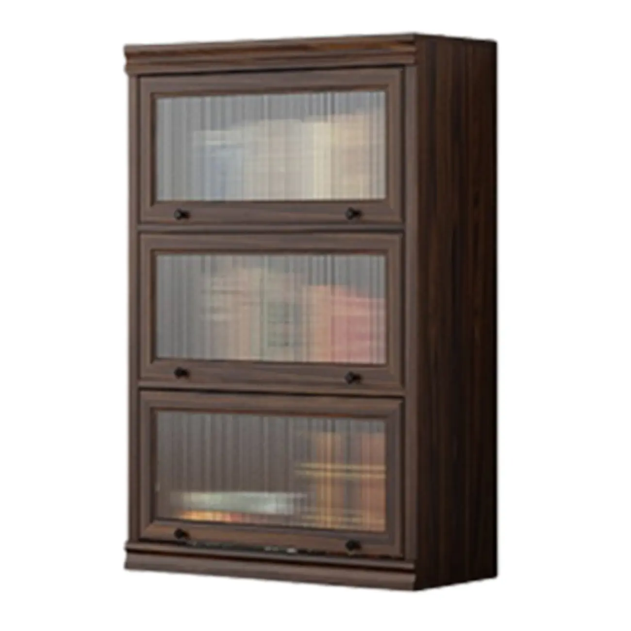 Mid-Century Modern Brown Wooden Glass Paned Storage Chest Image - 5 | homeyfad