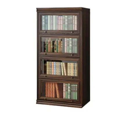 Mid-Century Modern Brown Wooden Glass Paned Storage Chest Image - 7