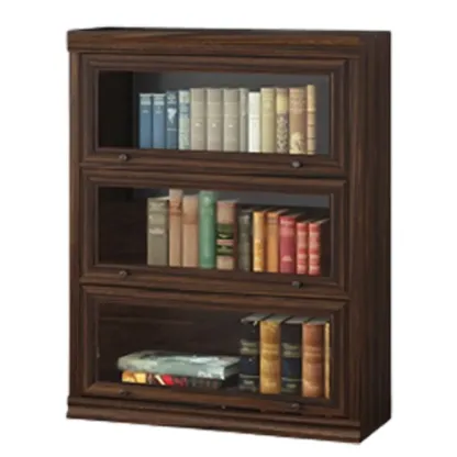 Mid-Century Modern Brown Wooden Glass Paned Storage Chest Image - 9