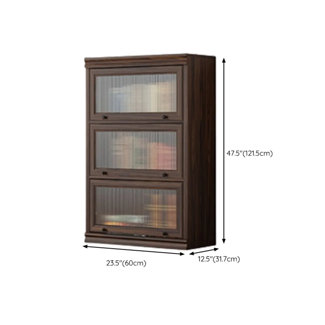 Mid-Century Modern Brown Wooden Glass Paned Storage Chest Image - 14 | homeyfad