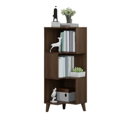 Modern Wood Vertical Corner Storage Cabinet for Living Room Image - 9
