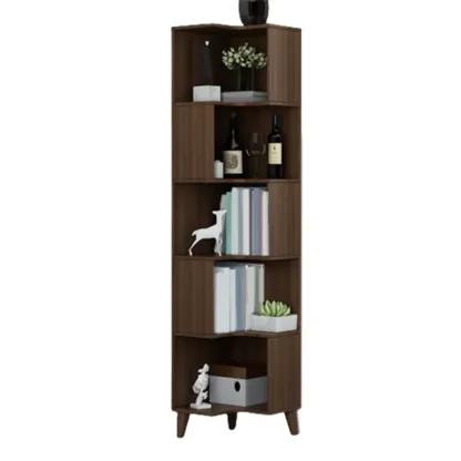 Modern Wood Vertical Corner Storage Cabinet for Living Room Image - 13
