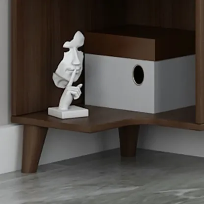 Modern Wood Vertical Corner Storage Cabinet for Living Room Image - 15