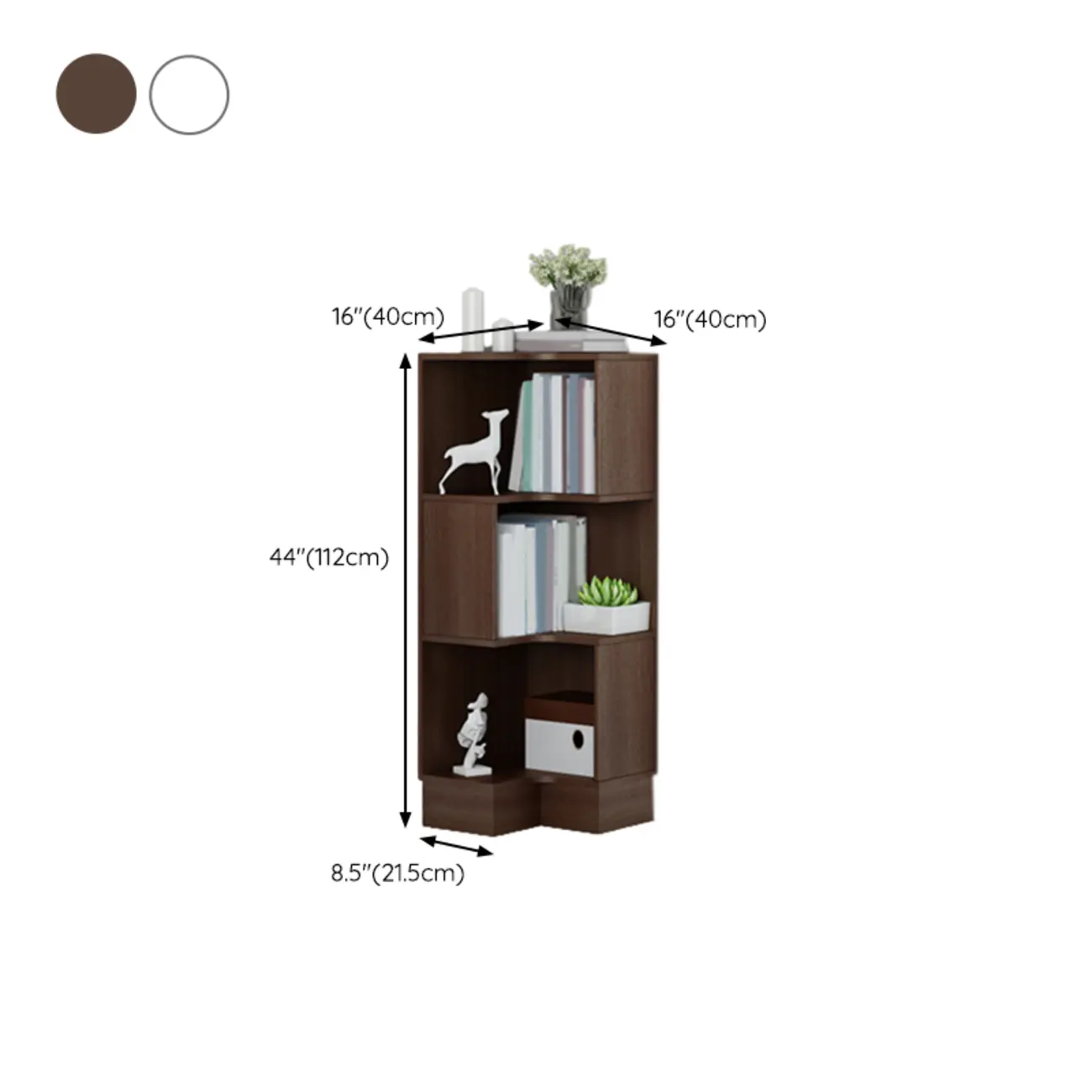 Modern Wood Vertical Corner Storage Cabinet for Living Room Image - 18 | homeyfad