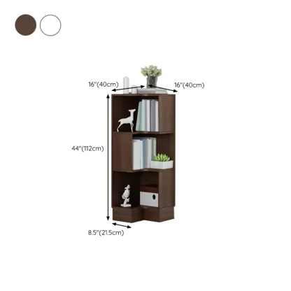 Modern Wood Vertical Corner Storage Cabinet for Living Room Image - 18